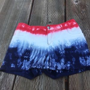 Red white and blue kids shorts